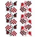 Embroidered folk style ukrainian viburnum pattern red and black design element stock vector illustration
